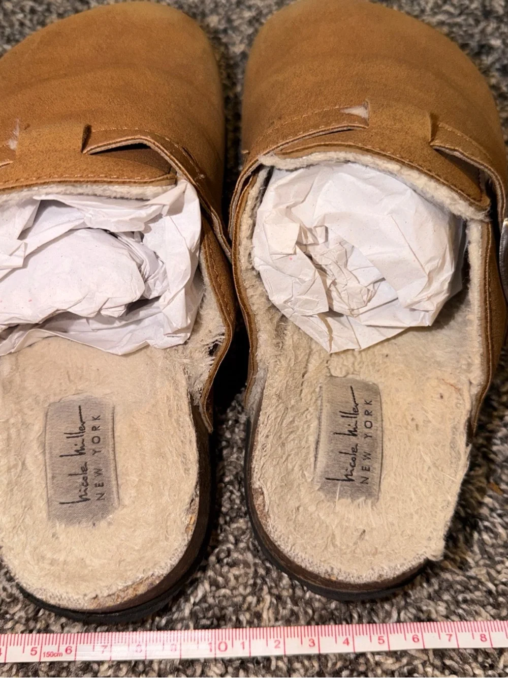 Nicole Miller Kids Tan Suede Slip-On Slippers